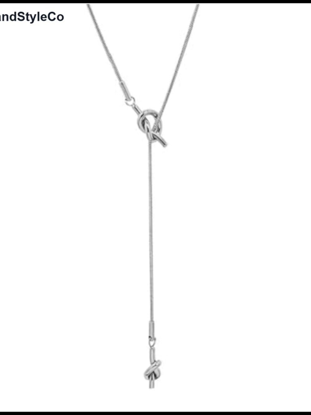 Dainty Lariat Necklace Knotted Rope Pendant 18k Gold Plated Y Chain